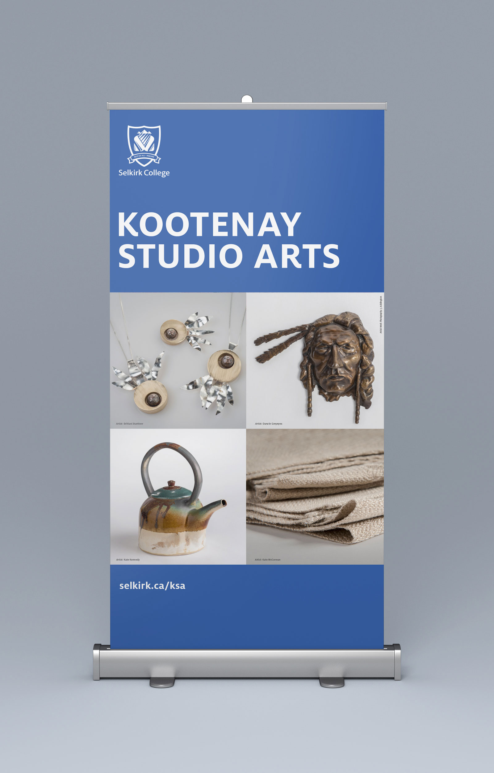 Kootenay Studio Arts banner - Medium, InDesign